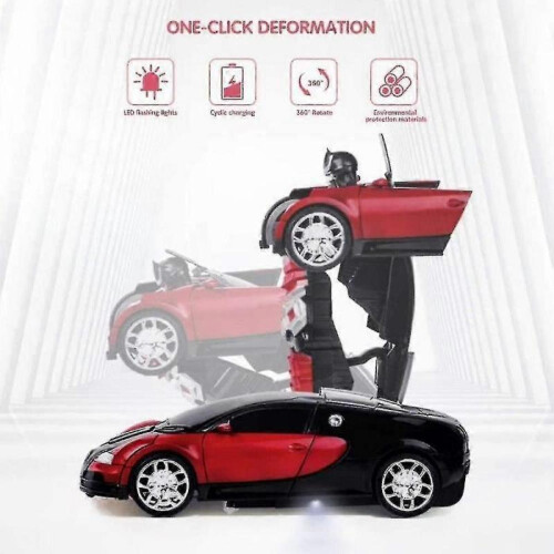 (Red)Remote Control Transform Car Robot Toy 25-26 1