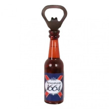 (1664 brown) Retro Magnetic Beer Bottle Opener Simulation Beer Bottle Drink Bottle Opener Refrigerator Sticker