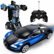 (Blue)Remote Control Transform Car Robot Toy 25-26