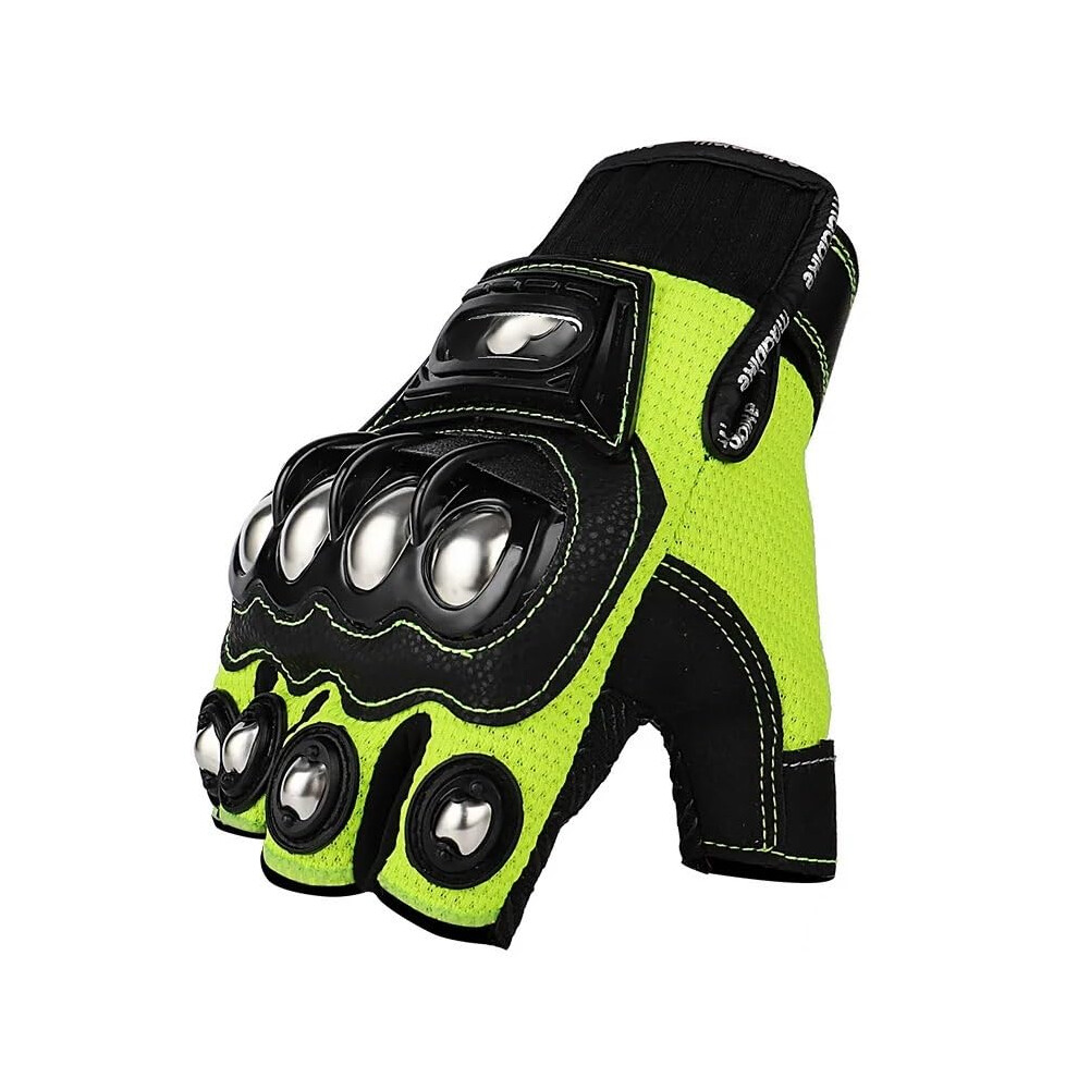 Motorcycle Gloves Half Finger Breathable Summer With Knuckle Protection For Men And Women Xl Green 9001264112721