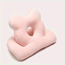 (Pink) Bear Head Nap Pillow Upgraded Office Nap Pillow Cartoon Hollow Nap Nap Pillow