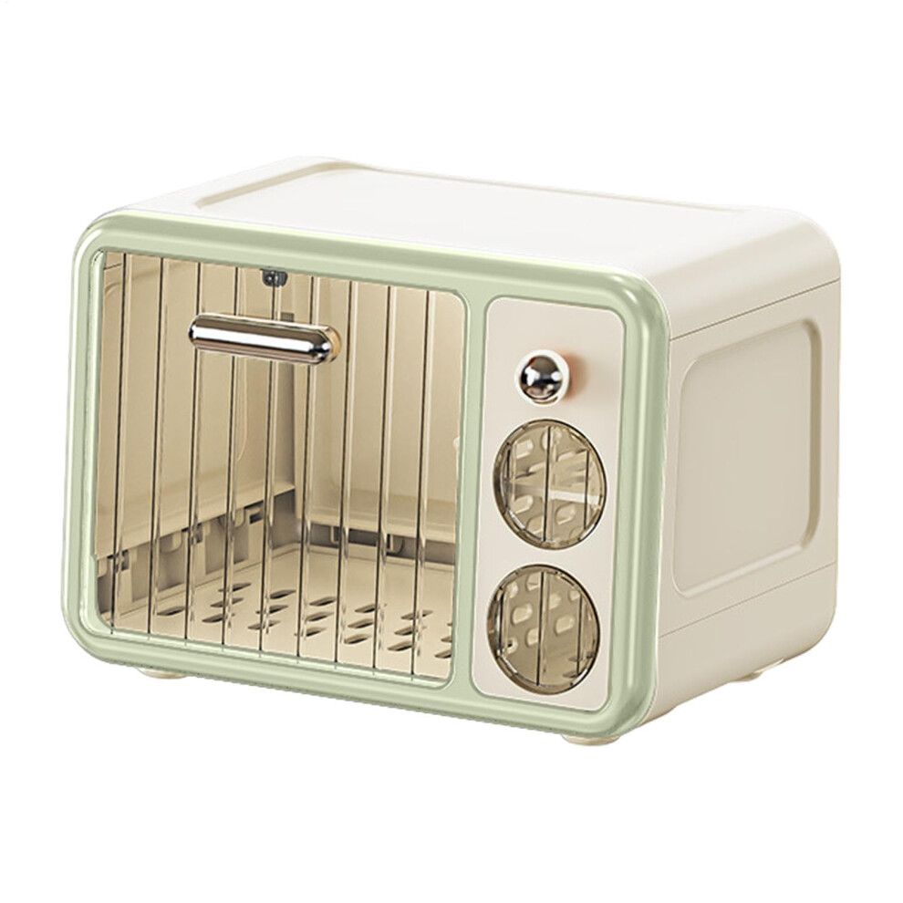 Nursing Bottle Storage Box Foldable Dustproof Cutlery Box Baby Bottle Drying Rack Kitchen Organizer Green