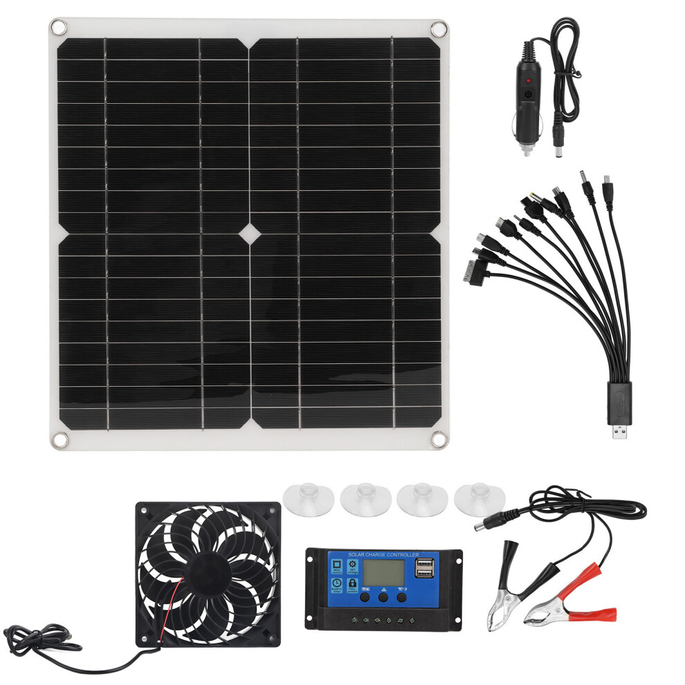 Energy Saving Solar Exhaust Fan For Pet Houses, Reliable To Use 25W Outdoor Charging Solar Panel, Waterproof Ventilator Fan Perfect For Greenhouses Ch 9139052237575