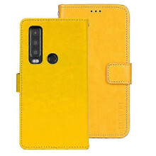 (Yellow)IDEWEI For Cat S75 5G Crazy Horse Leather Flip Case Phone Wallet Cover 25-26