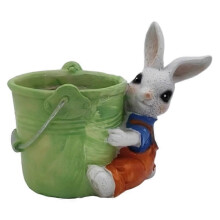 (F) Little Rabbit Creative Personality Outdoor Nordic Style Succulent Plant Flower Pot Resin Crafts Ornament