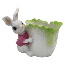 (D) Little Rabbit Creative Personality Outdoor Nordic Style Succulent Plant Flower Pot Resin Crafts Ornament