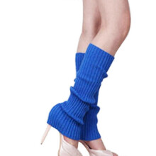 (Sapphire blue)Ladies Leg Warmers Plain Colours Dance 80s Party Fancy Footless Sock UK One Size