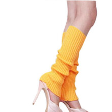(Light yellow)Ladies Leg Warmers Plain Colours Dance 80s Party Fancy Footless Sock UK One Size