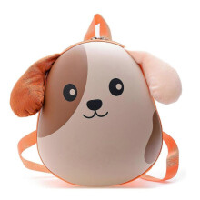 (Orange puppy) Cute 3d Animal Kids Backpack With Adjustable Shoulder Strap Double Zipper Bag 1PC