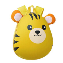 (Yellow tiger) Cute 3d Animal Kids Backpack With Adjustable Shoulder Strap Double Zipper Bag 1PC