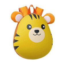 (Orange tiger) Cute 3d Animal Kids Backpack With Adjustable Shoulder Strap Double Zipper Bag 1PC