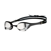 ARENA Occhialini da Nuoto da Corsa Cobra Ultra Swipe Unisex per Uomo e Donna Tecnologia Swipe Anti-Fog Lenti a Specchio in Policarbonato Argento/
