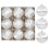 (White) 9pcs 8cm Christmas Silk Ball Christmas Tree Pendant Decor 1