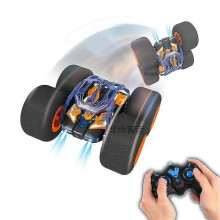 (Orange) Remote Control Car 1:20 Rc 4wd Car Model Sponge Wheel 360 Rotation Stunt Tumbling Children's Toys Gift