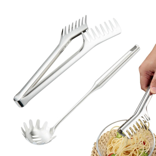 Spaghetti Fork, Pasta Spoon with Teeth, Stainless Steel Serving Cutlery