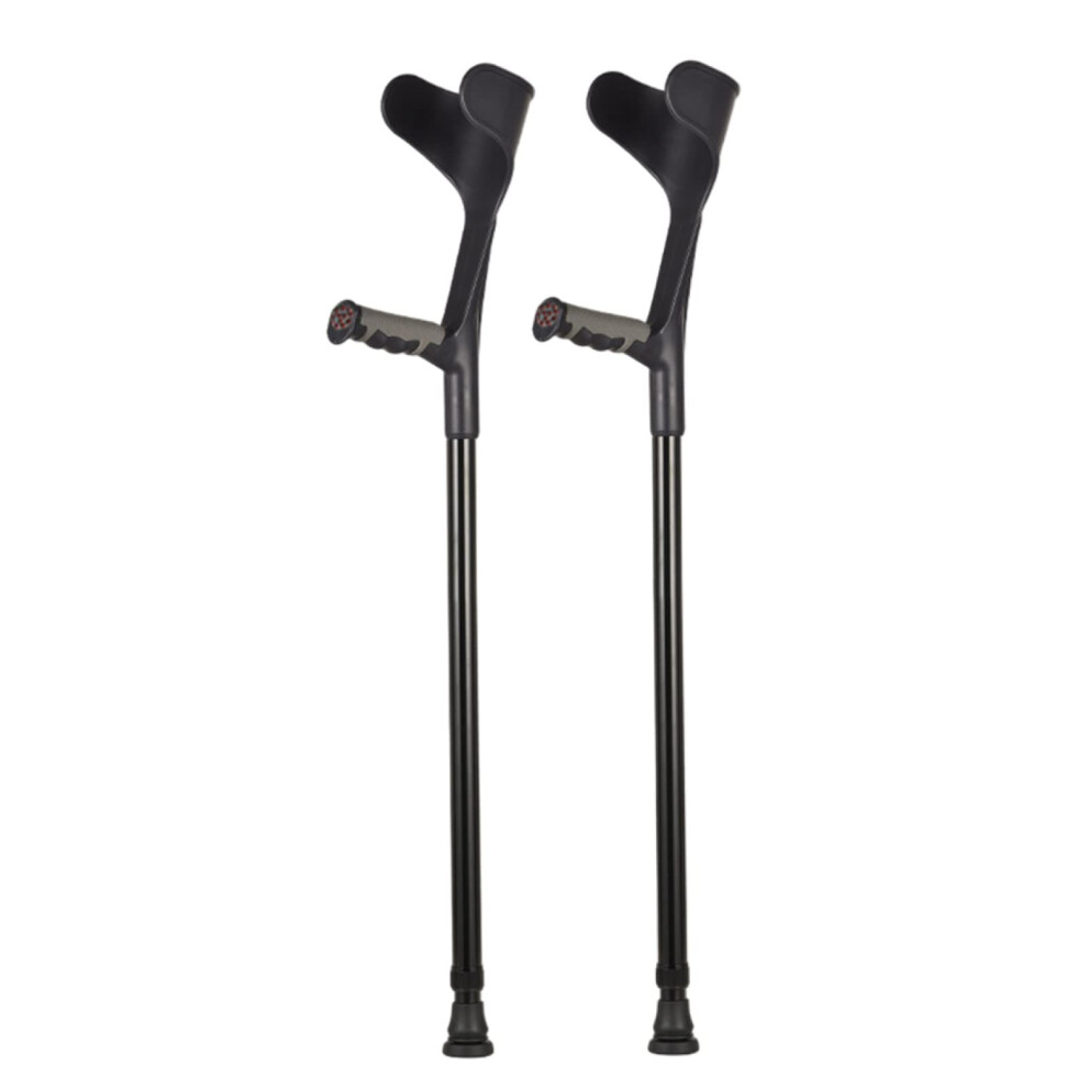Forearm Crutches for Adults with Ergonomic UShaped Support, Adjustable Height, NonSlip Feet