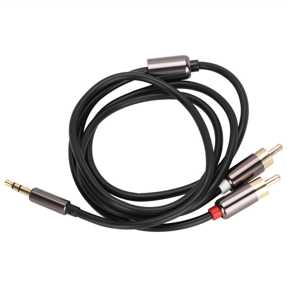 Audio Interface, Bi Directional 3.5Mm To 2 Rca Male Adapter Good Conductivity Durability Waterproof Pliable Connector Protectors 1M Suitable Fo Black 9416038841170