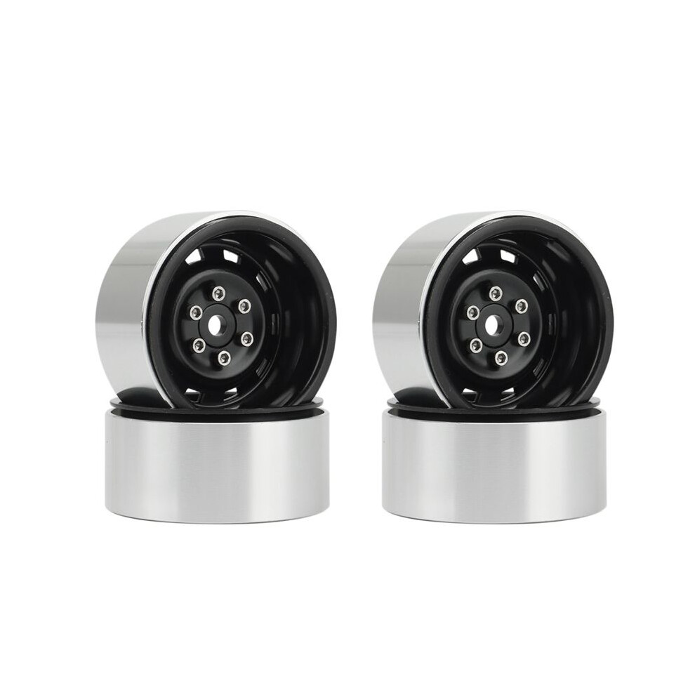 4Pcs 1.9Inch Metal Beadlock Wheel Hub Rim For 1/10 Rc Crawler Car Black 6132964710146