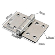 (34 51 1.5) Door Hinges 6 Pcs Detachable 304 Stainless Steel Thickened Heavy Duty Industrial Hinges Flap Folding