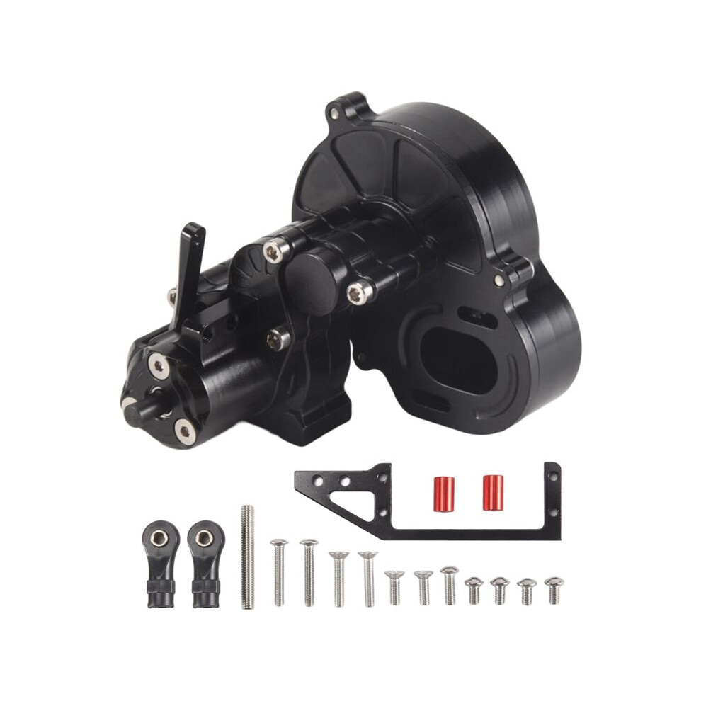 Metal Complete Gearbox Transmission Box With Dig Gear 1 Speed For 1/10 Rc Crawler Car Axial Scx10 Ax10 Wraith, Black 6132295046402