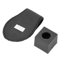 Porta gesso da biliardo, in pelle di alta qualità, resistente all'usura, design compatto, con clip magnetica per cintura, accessori per biliardo.