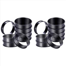 16Pack Crumpet Rings NONSTICK English Muffin Rings 4 Inch - Stainless Steel Double Rolled Tart Rings for Baking