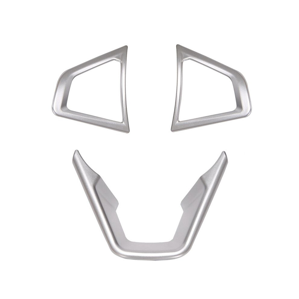 3Pcs Steering Wheel Cover Trim Steering Wheel Button Frame For Ford Fusion Mondeo 2013-2019 Silver 6133165946976