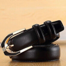 (115cm, black) Ladies Leather Pin Buckle Belt Fashion Ladies 3.0 Fine Pants Belt Candy Color New Arrival