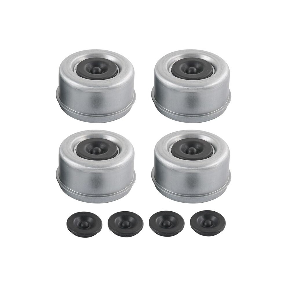 4Pcs 2.72Inch Trailer Axle Wheel Hub And Bearing Dust Cap With 4 Rubber Plugs For Most 7000-8000Lb Wheel Hubs Trailer 6131627745617