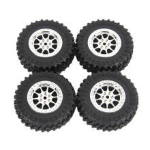 4Pcs 70mm Tire Tyres Wheel for MN D90 D99S MN-90 MN91 MN98 MN99S WPL C14 C24 C34 B14 B24 RC Car Upgrade Parts,Silver