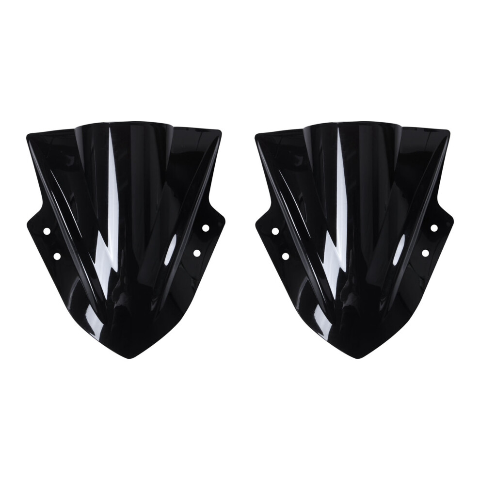 2X Motorcycle Windshield Windscreen Double Bubble For Kawasaki Ninja 300 Ex300 2013 2014 2015 2016 2017 Black 6133443844536