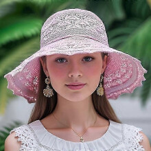 (pink) Washable Breathable Foldable Hat, Women's Fashion Hollow Sun Hat Large Brimmed Beach Hat New Arrival