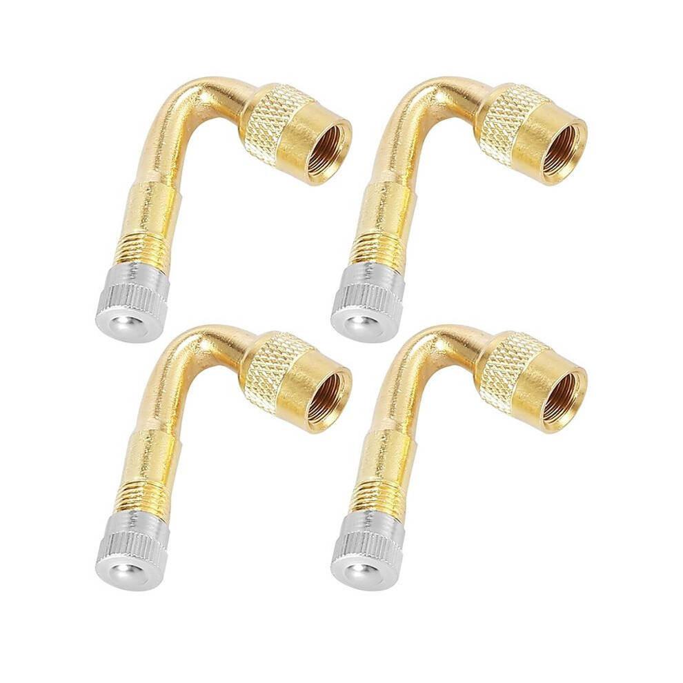 4 Pcs 45-Degree Tire Valve Stem Extension Adapters Brass Valve Extenders For Tires Of Cars Rv Motorcycles (Gold) Gold 4714008705534