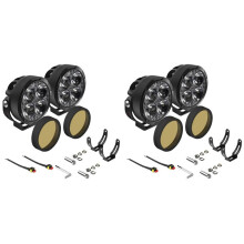 2Conjunto 3 Polegadas 90W LED Pods com Tampas Âmbar, Luz de Neblina Pods LED Light Bar Offroad Driving Lights, Spot Flood Combo Light