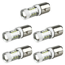 5X 80W BA20D H6 White 16 LED Motorcycle MotorBike/Moped/ATV Headlight Bulb