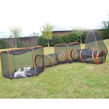 Pet Play Tunnel House  6 in 1 Combination Pop Up Playpen Indoor Outdoor for Cats, Dogs, Rabbits and Small Animals  Habitat with Folding Enclosure