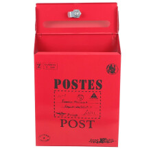 Wall Mounted Letter Box Tin Mailbox Wall Mount Retro Style Iron Hanging Home Outdoor Robust and Red