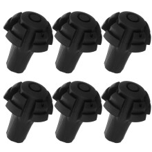 Pack of 6 Trekking Poles, Tips, Accessories, Black