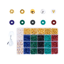 Kleurrijke kralen klei kralen armband maken-Donker kleursysteem