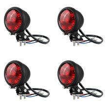 4X Motorcycle LED Rear Tail Light Brake Stop Lamp Moto LED Tail Light for Bobber Chopper Cafe Black