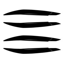 4x Car Headlight Lamp Eyebrows Cover Trim for X6 E71 2008-2014 Car Headlight Eyelids Lids Gloss Black