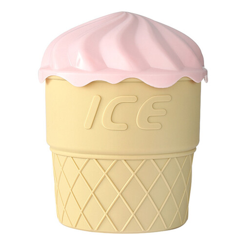Silicone Ice Cream Shape Container Wine Bucket with Lid-Pink