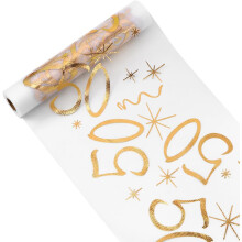 Luxe Gouden Tafelbedekking-50 jaar oud goudkleurig 28cmx1000cm