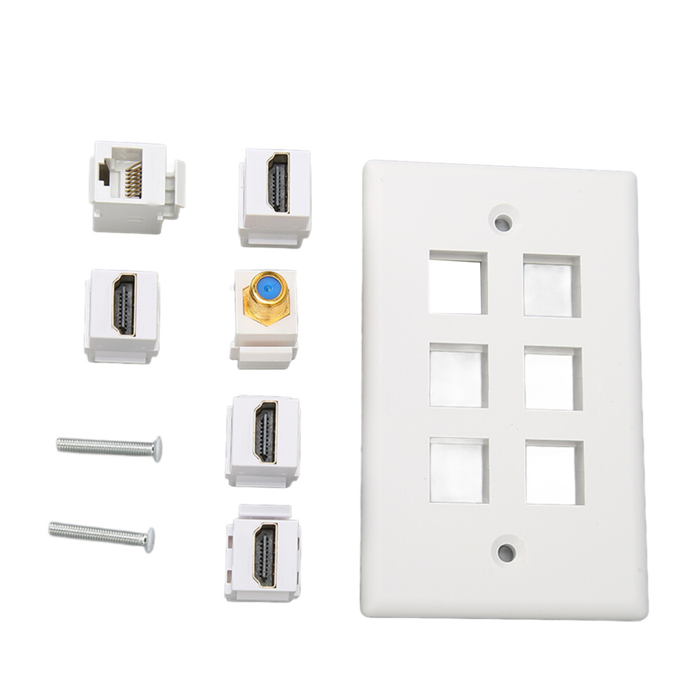 Digital Optical Wall Plate Hd Multimedia Interface Hdmi Coax Ethernet Wall Plate With Cat6 Ethernet Keystone Snap In Convenience Durable Quality Guara 9416038845765