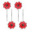 4Pcs Flower Windmill Wind Spinners Creative Bird Scare-Red 1