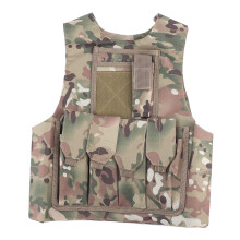 Colete Tático Infantil com Sistema Molle de Liberação Rápida, Tecido Premium, Ideal para Aventuras ao Ar Livre, Tamanho Ajustável, Camuflagem na