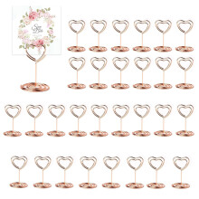 Pink Heart Shaped Place Card Holders for Weddings, Banquets, Parties (Pack of 30)