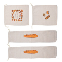 Praktische katoenen linnen broodorganizers, 4 stuks,
