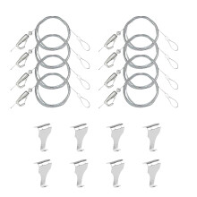 Picture Hanging Wire Set, 8 Rail Hooks with 8 Adjustable Hooks, Stainless Steel (2m x 1.5mm)