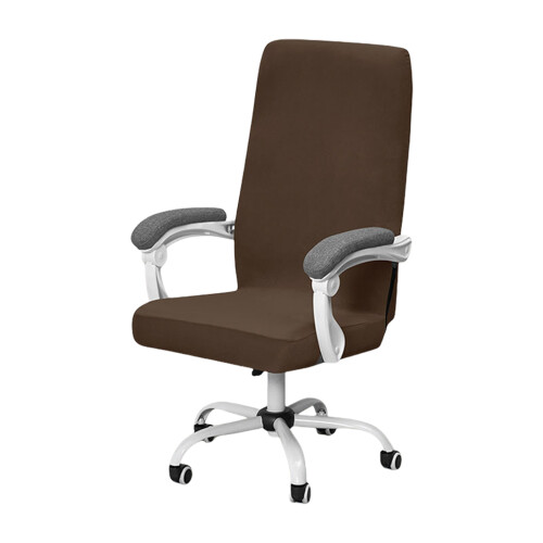 Adjustable Silver Foxes Velvets Office Chair Slipcovers-coffee